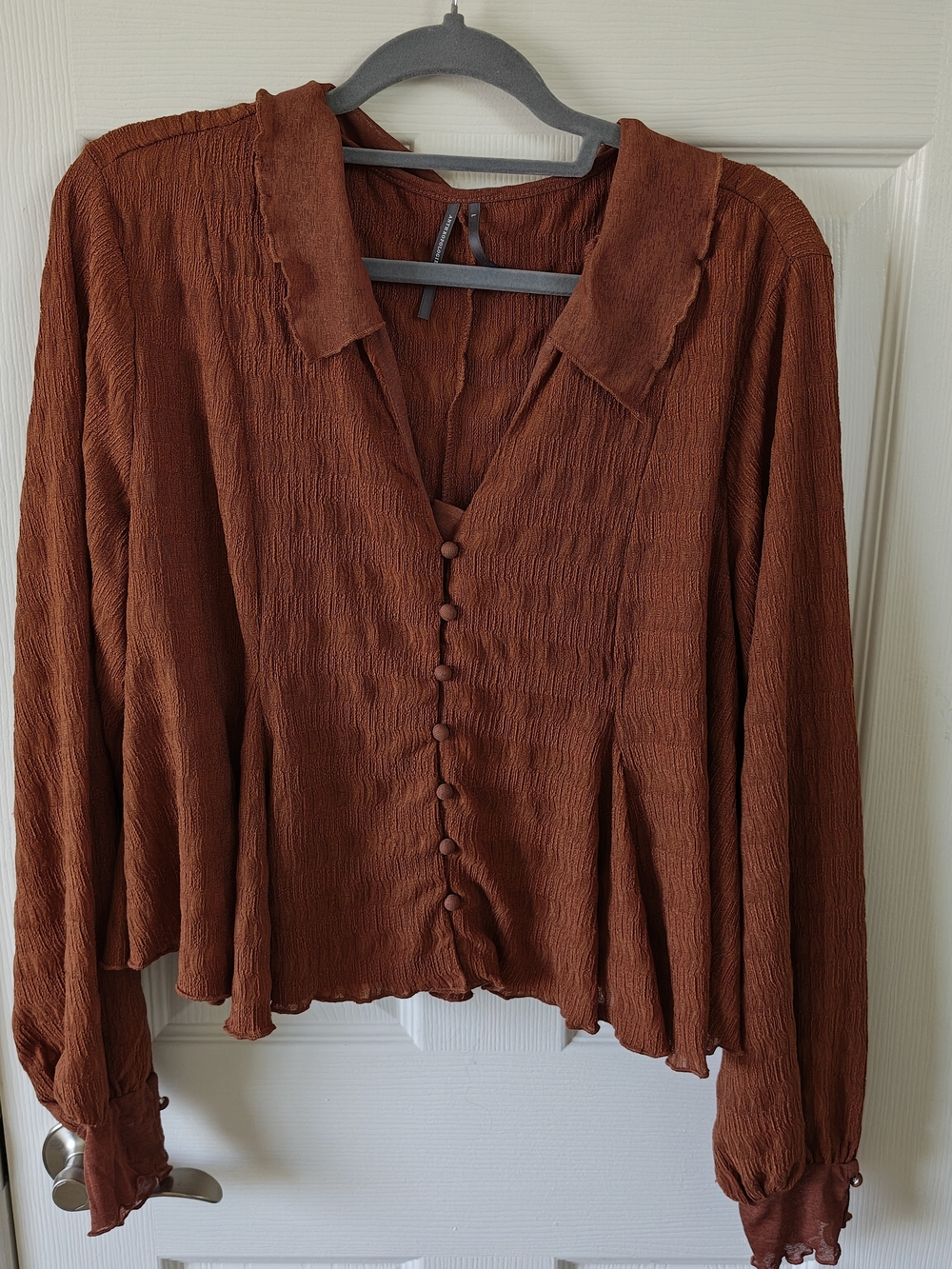 Anthropologie Women’s Rust Button-Front Blouse